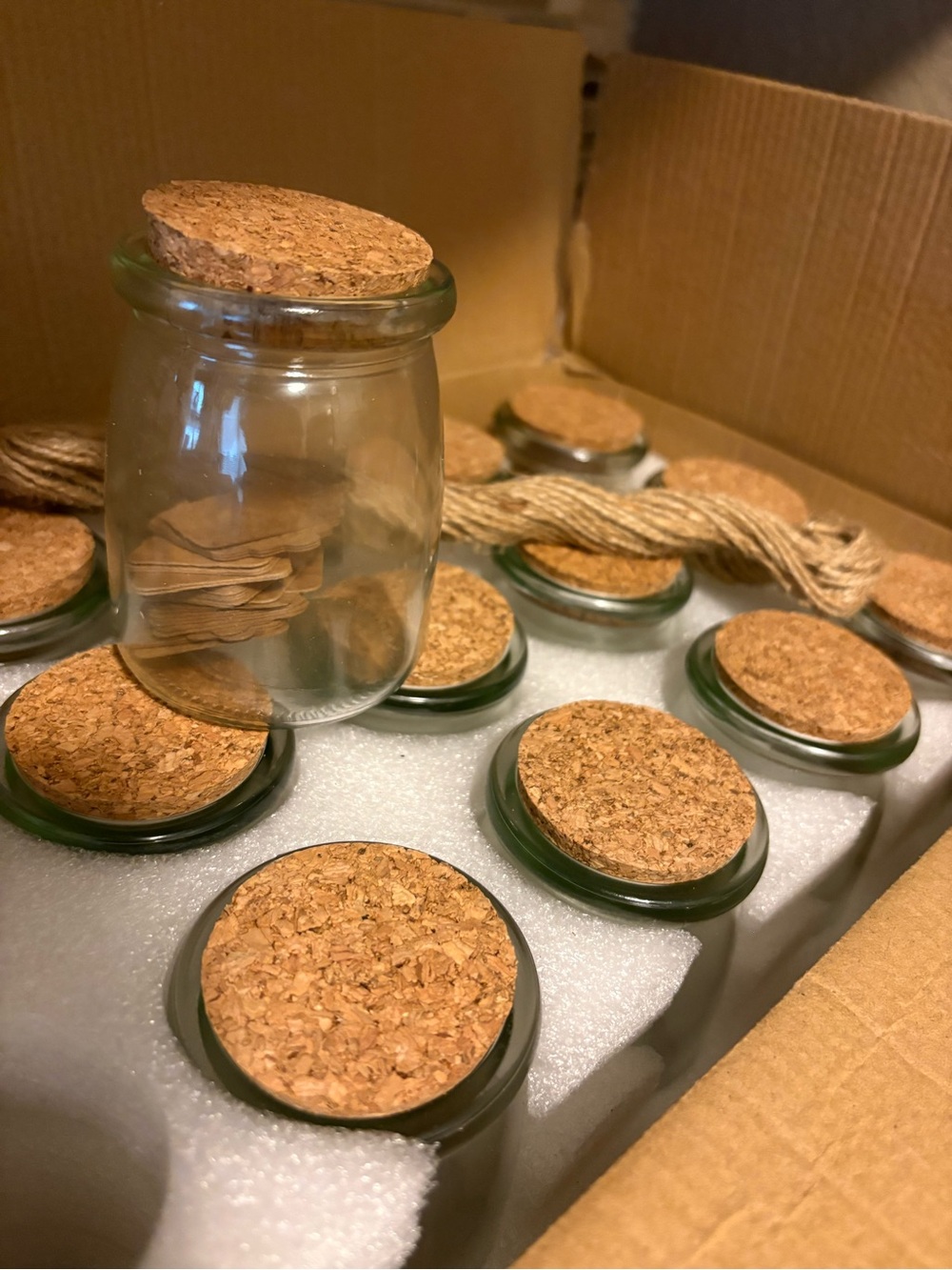 Glass Storage Jars with Cork Lids - Clear and Natural Cork